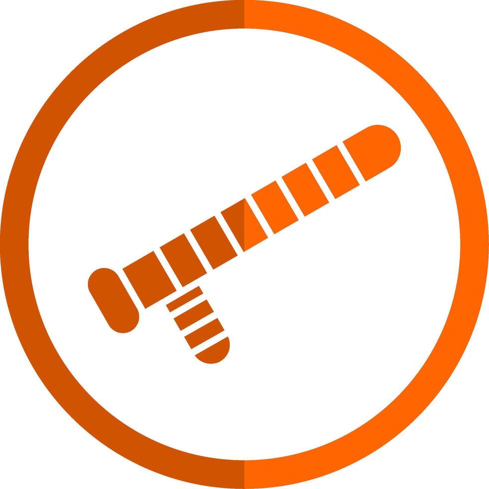 Baton Glyph Orange Circle Icon vector