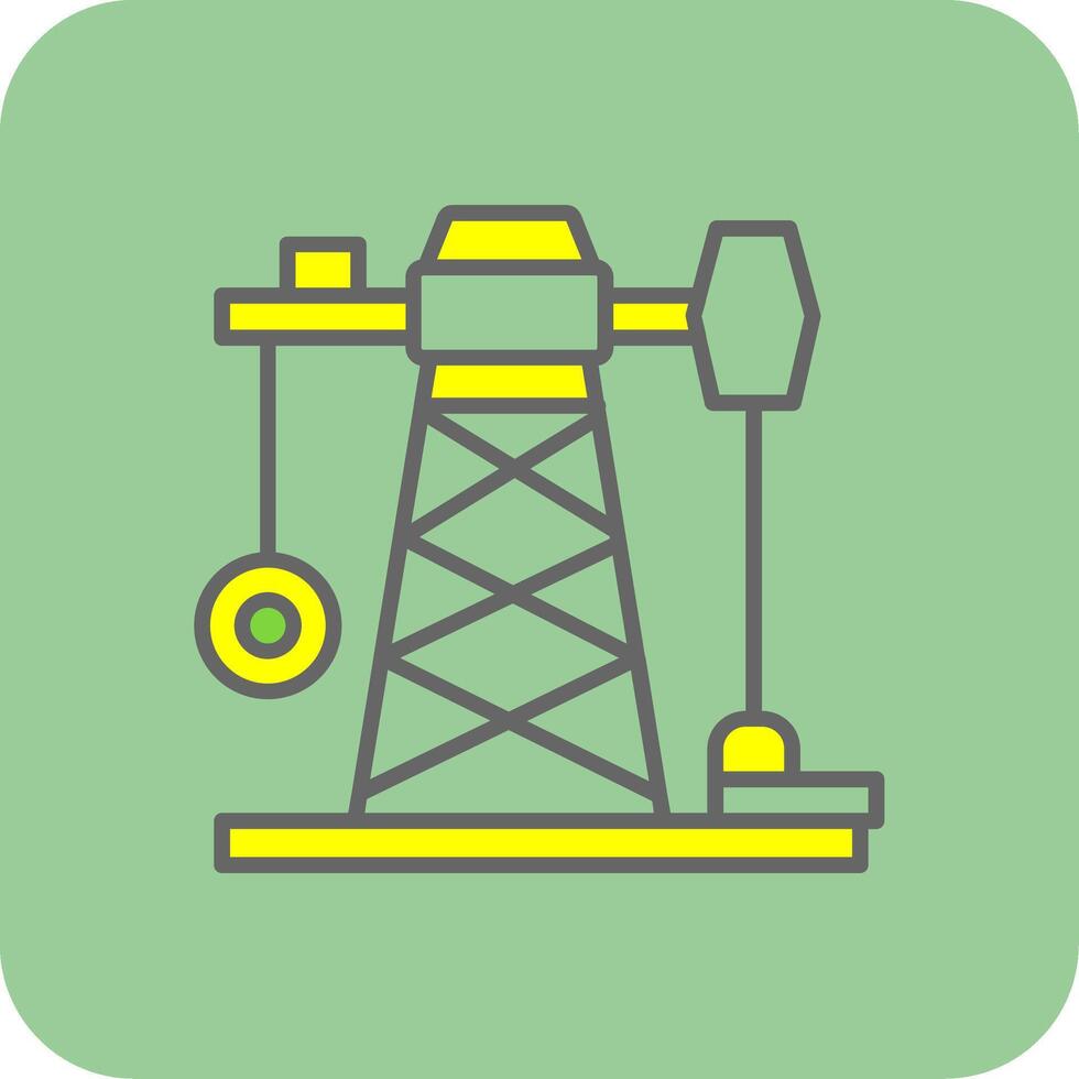 petróleo minería lleno amarillo icono vector