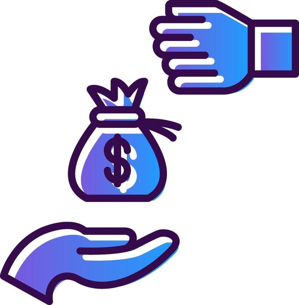 Bribery Gradient Filled Icon vector