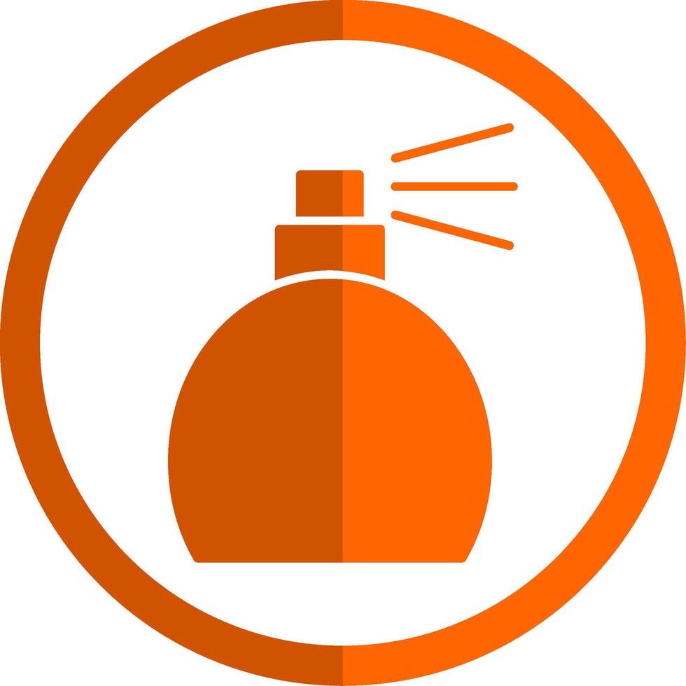 perfume botella glifo naranja circulo icono vector