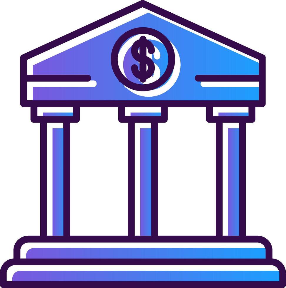 banco degradado lleno icono vector