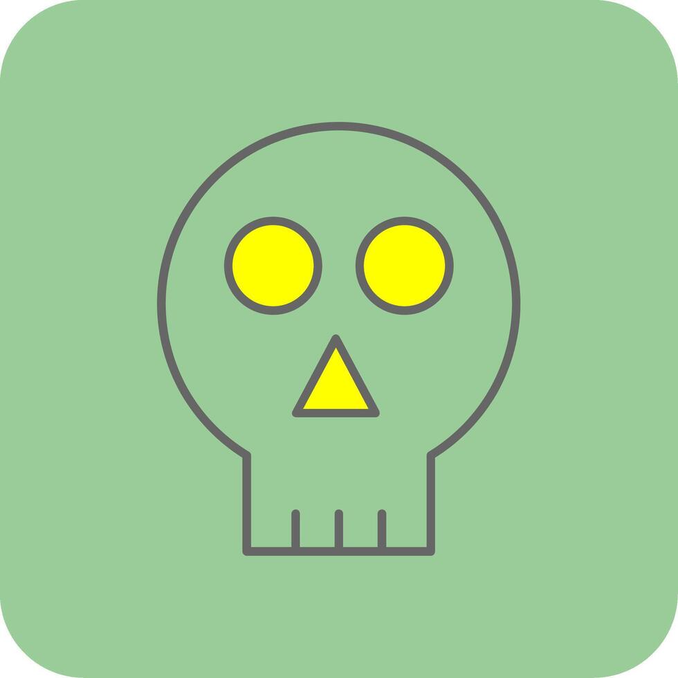 Skull Filled Yellow Icon vector
