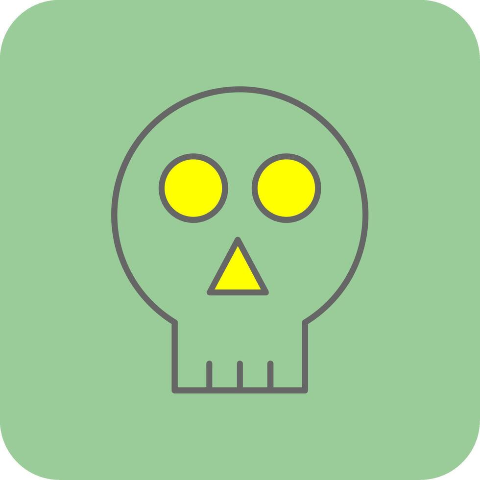 Skull Filled Yellow Icon vector