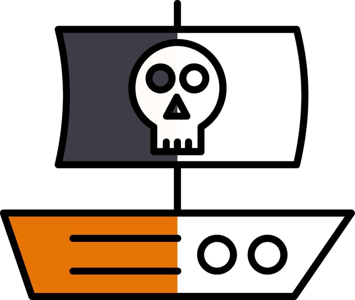 Pirate Filled Half Cut Icon vector