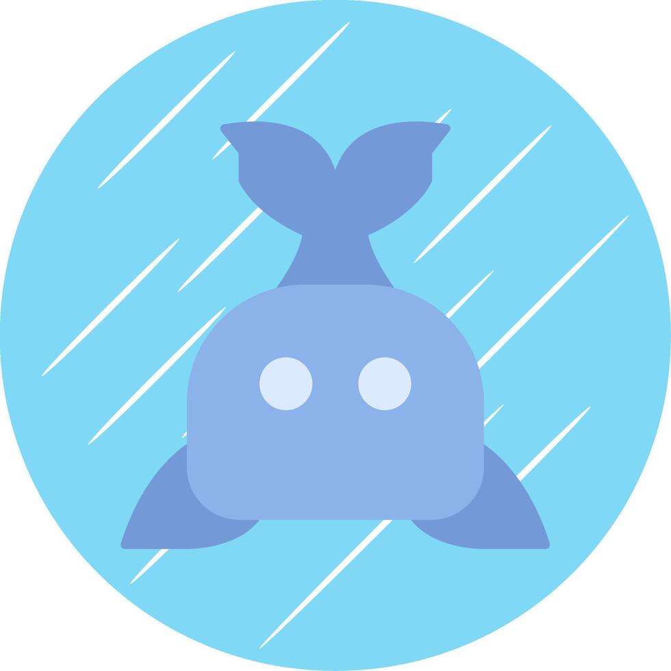 Whale Flat Blue Circle Icon vector