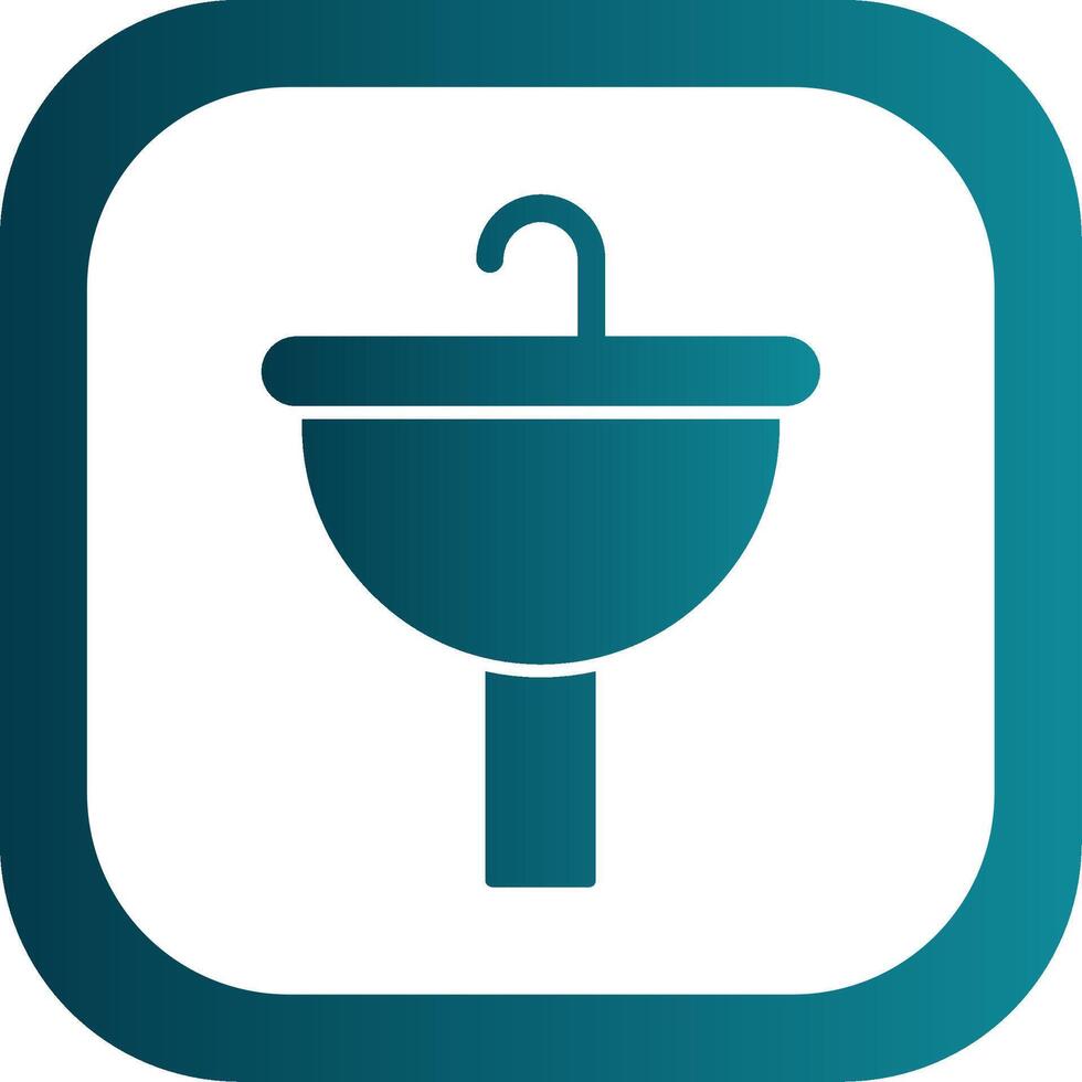 Sinking Glyph Gradient Round Corner Icon vector