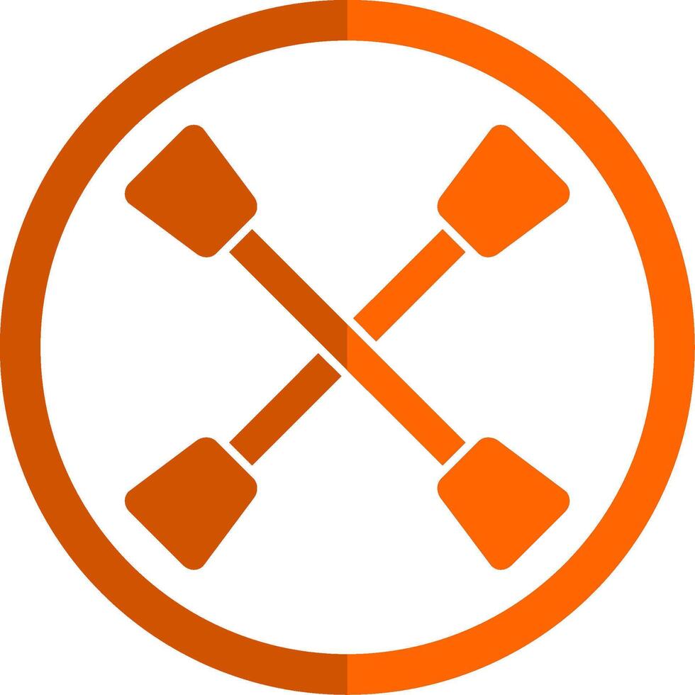 Paddles Glyph Orange Circle Icon vector