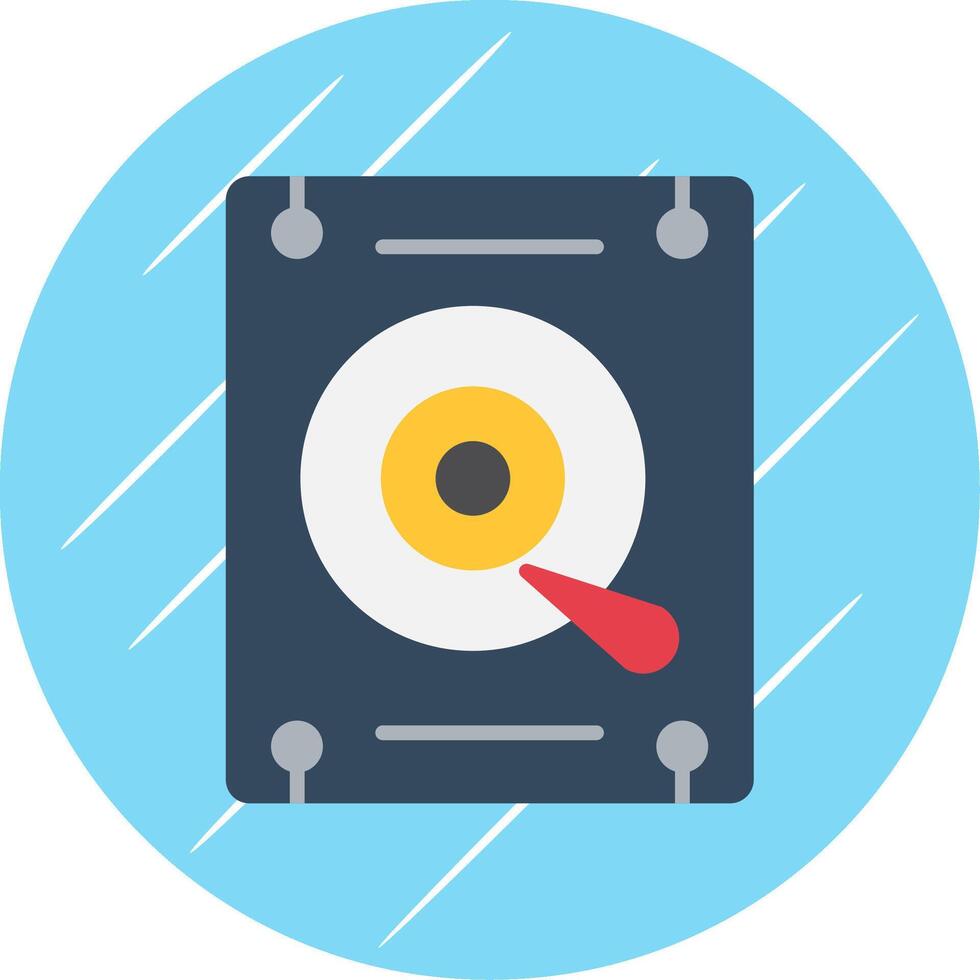 Hard Disk Flat Blue Circle Icon vector