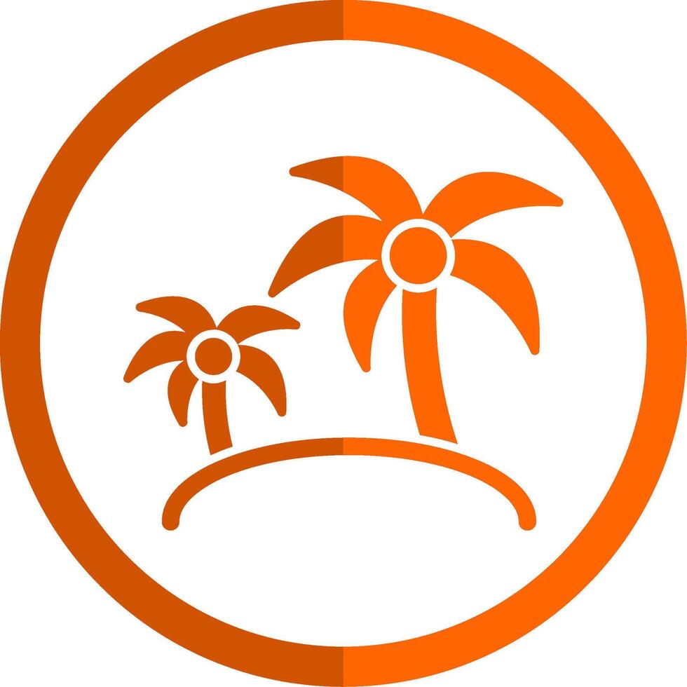 Island Glyph Orange Circle Icon vector