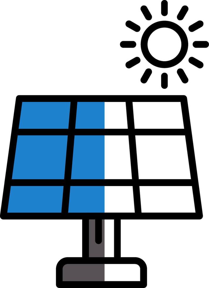 Solar Panel Filled Half Cut Icon vector