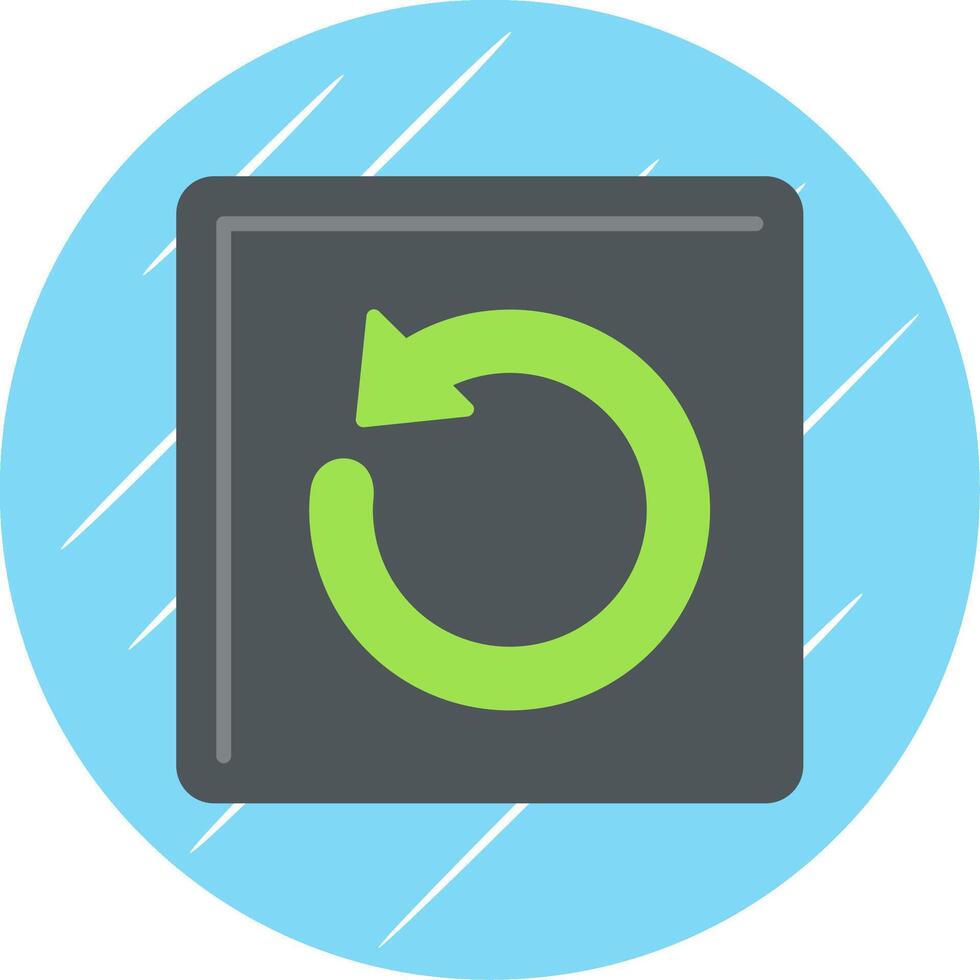 Undo Flat Blue Circle Icon vector