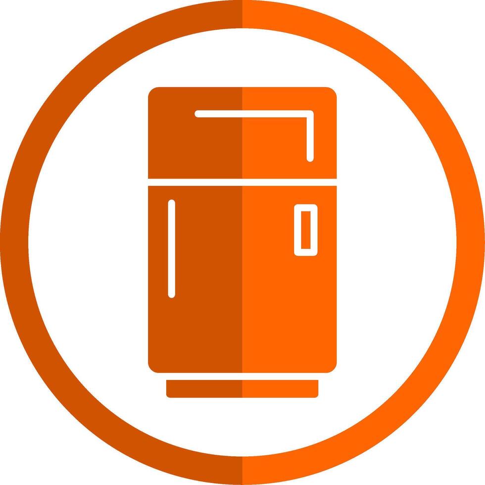 Fridge Glyph Orange Circle Icon vector