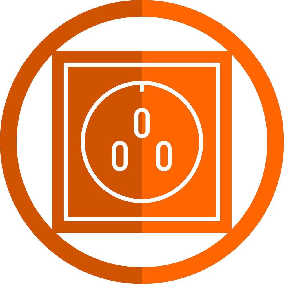 Socket Glyph Orange Circle Icon vector