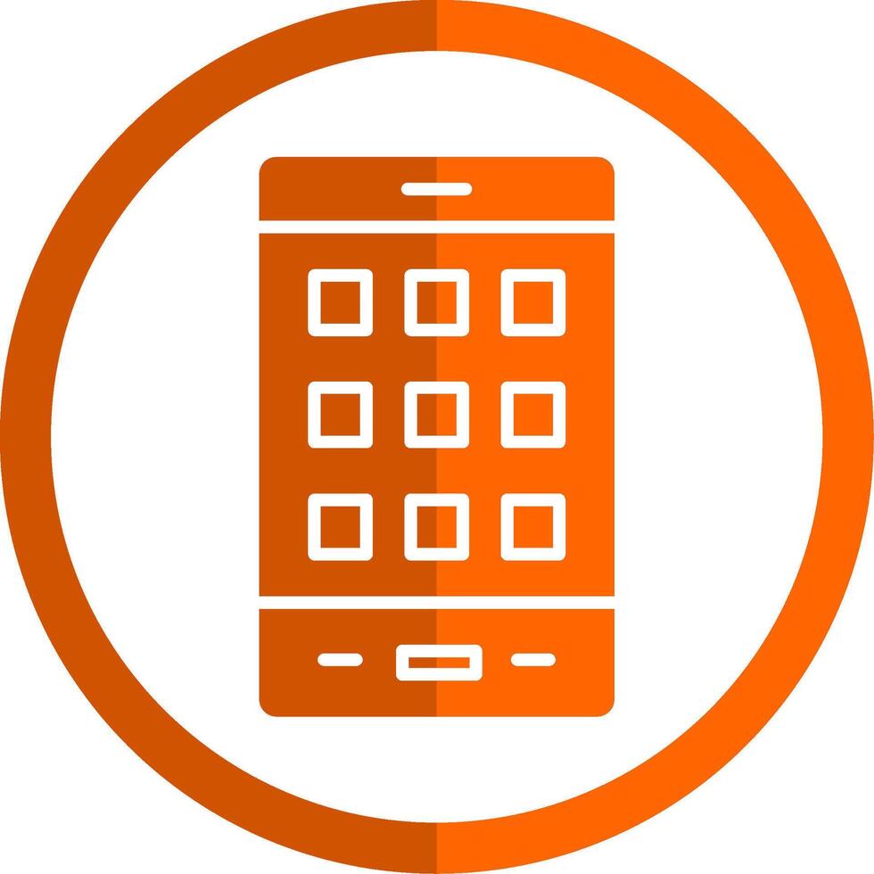 Mobile Phone Glyph Orange Circle Icon vector