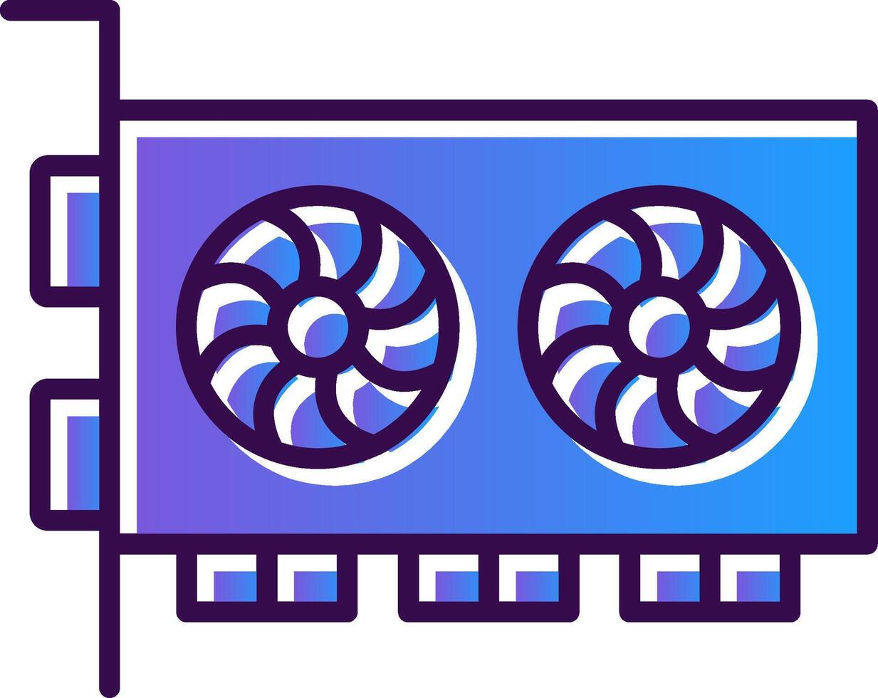 Graphic Card Gradient Filled Icon vector