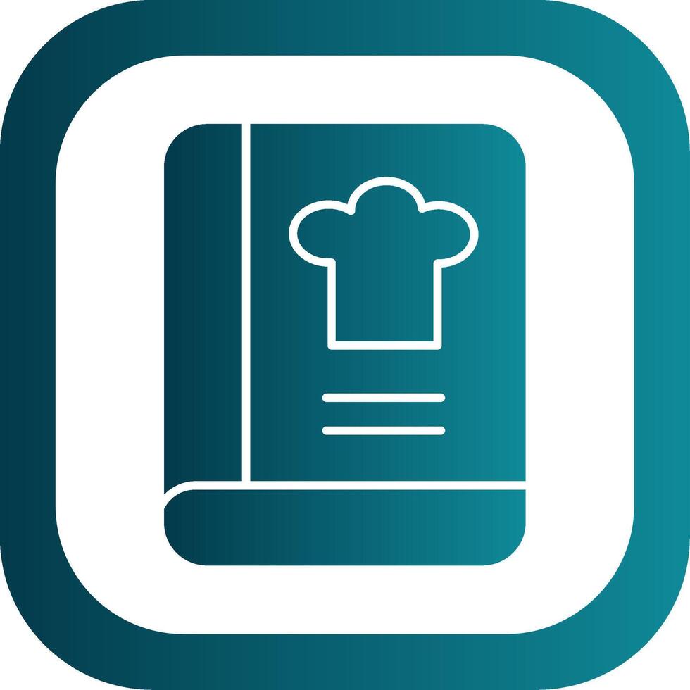 Cook Book Glyph Gradient Round Corner Icon vector