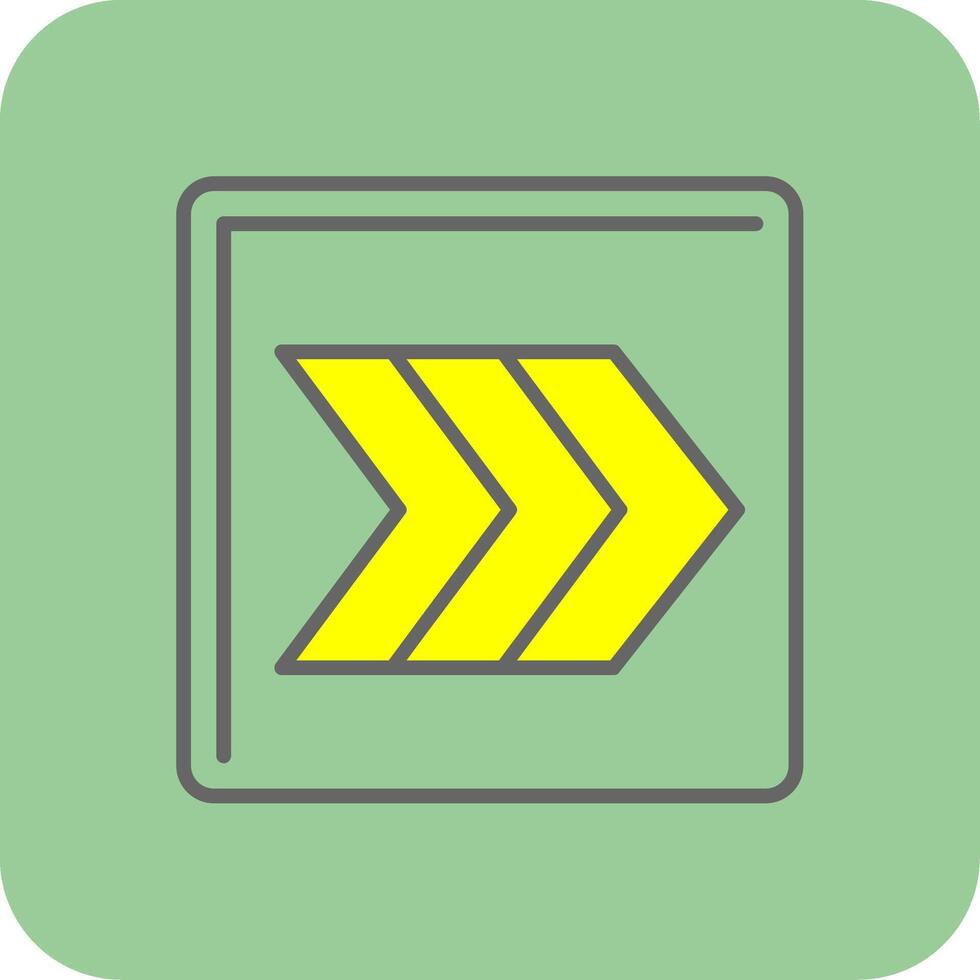 Right Chevron Filled Yellow Icon vector