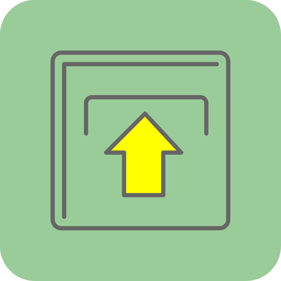 Upload Filled Yellow Icon vector