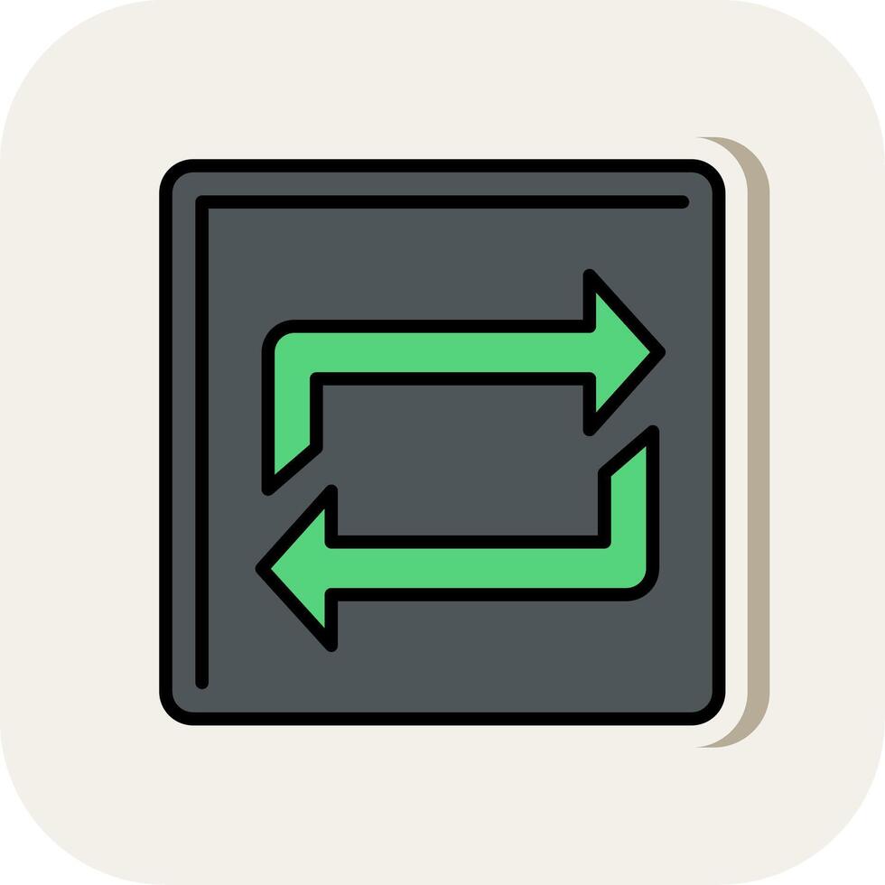 Repeat Line Filled White Shadow Icon vector