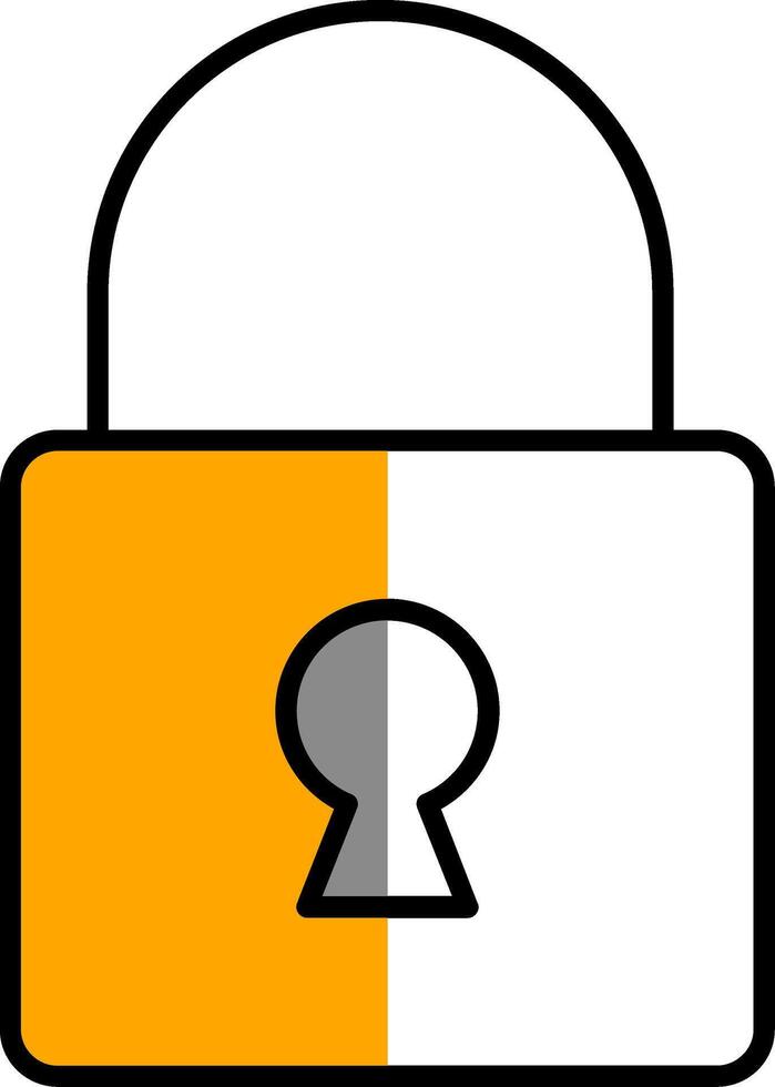 Lock Filled Half Cut Icon vector