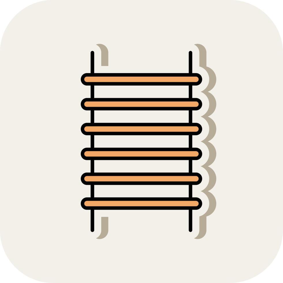 Step Ladder Line Filled White Shadow Icon vector