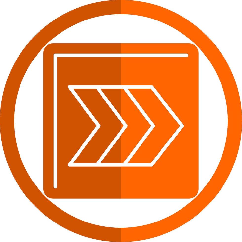 Right Chevron Glyph Orange Circle Icon vector