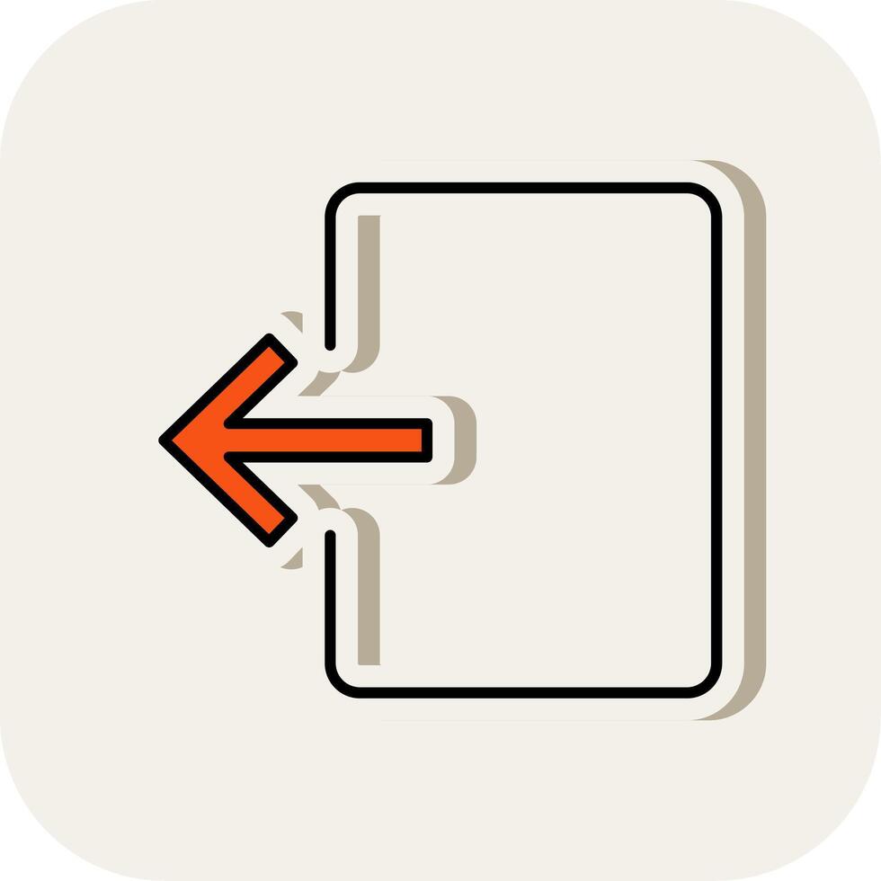 Exit Door Line Filled White Shadow Icon vector