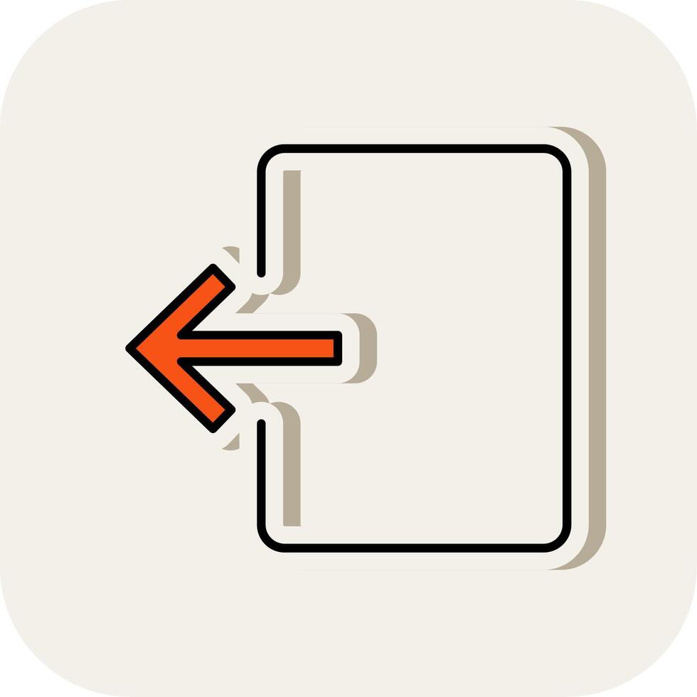 Exit Door Line Filled White Shadow Icon vector