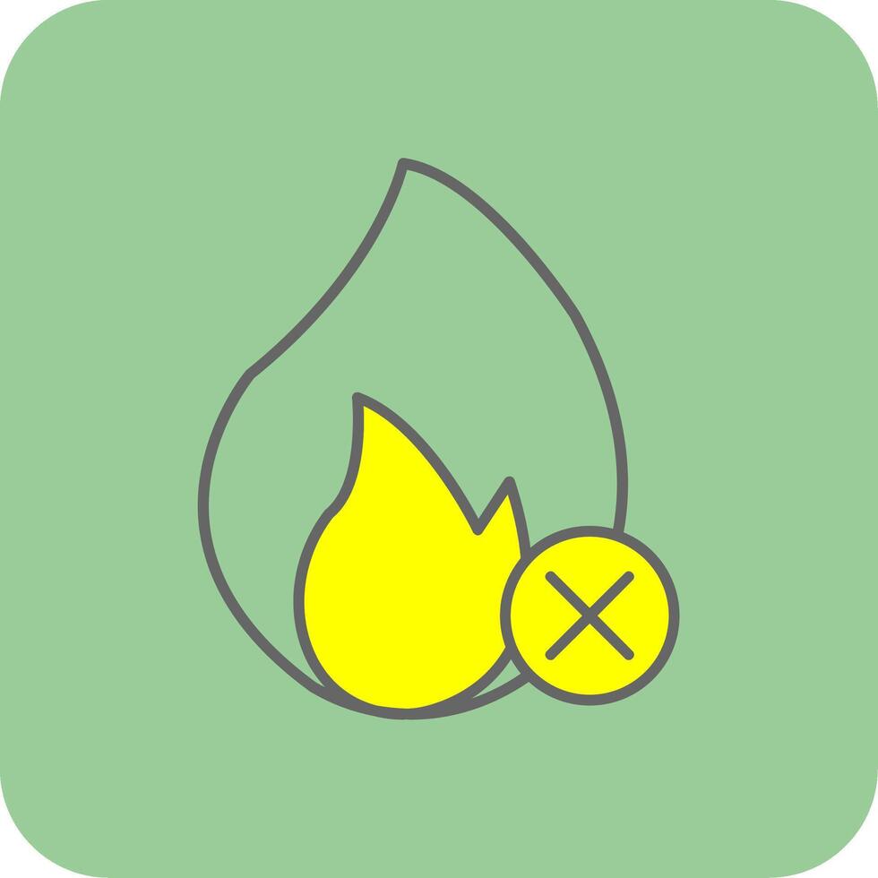 No Fire Filled Yellow Icon vector