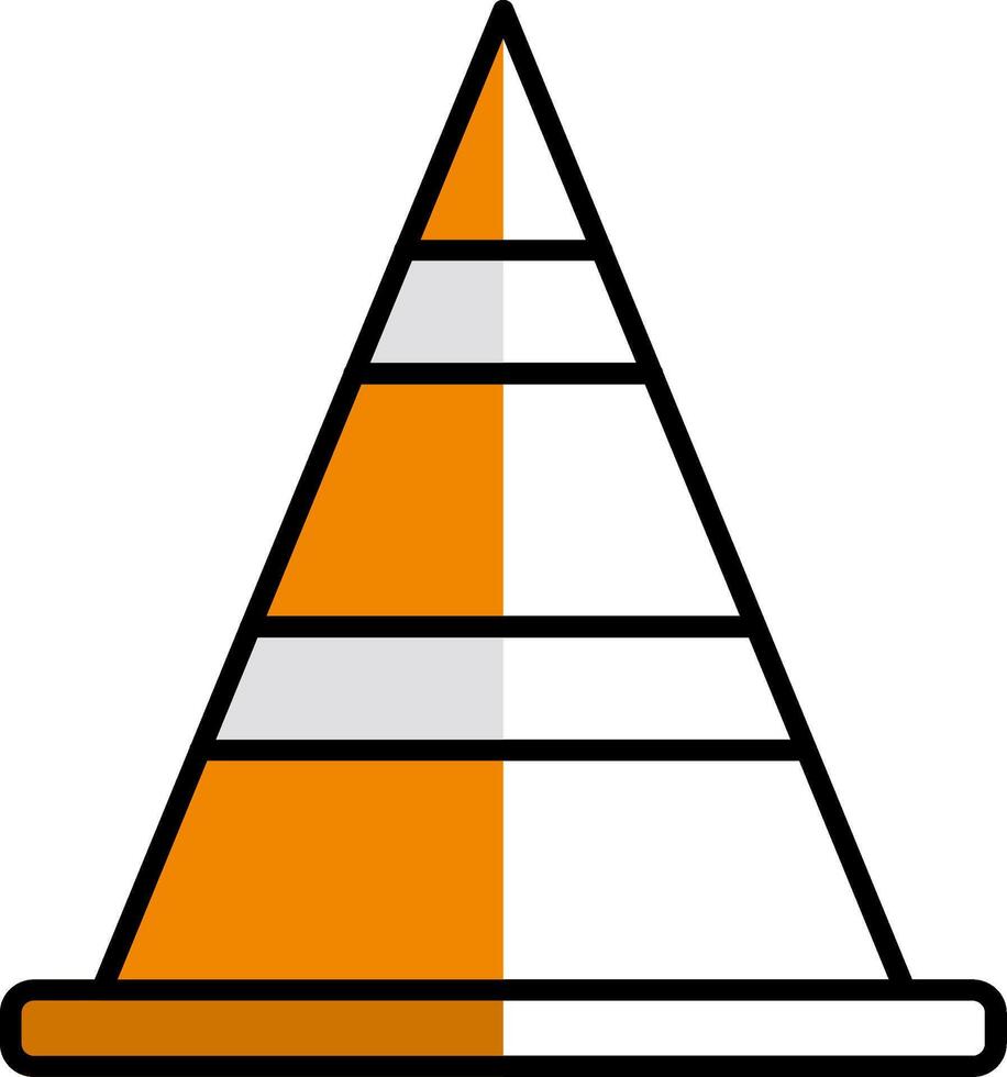 Cone Filled Half Cut Icon vector