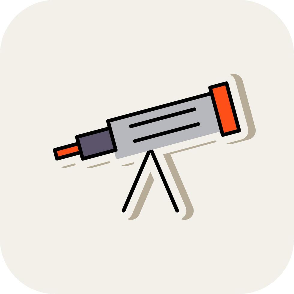 Telescope Line Filled White Shadow Icon vector