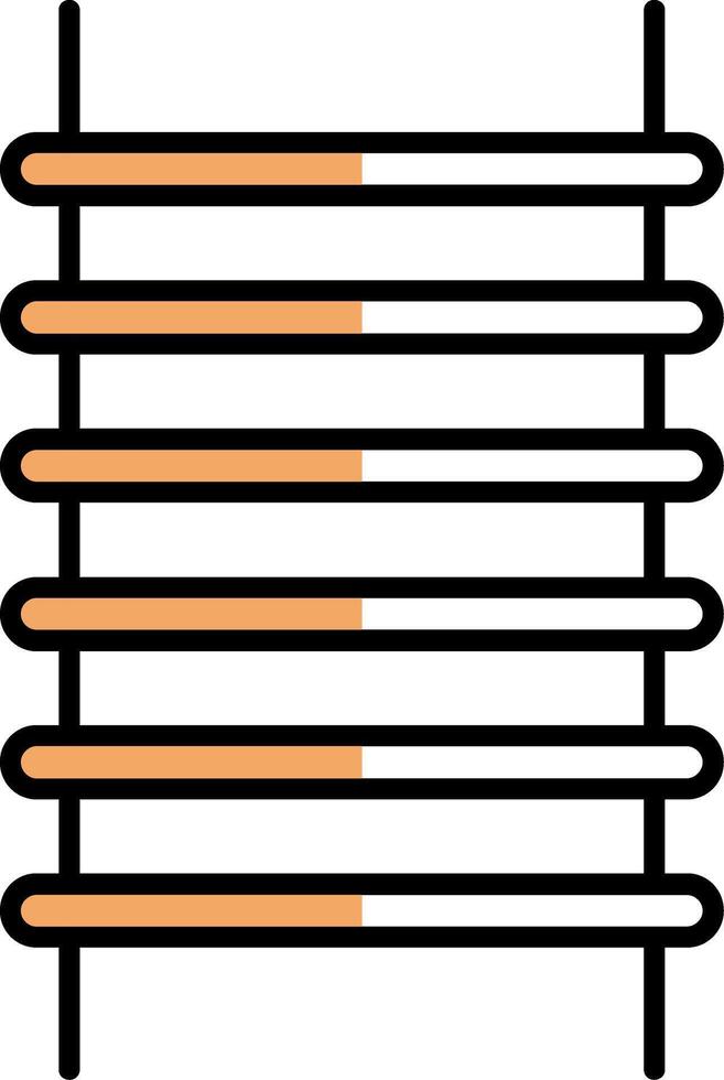 Step Ladder Filled Half Cut Icon vector