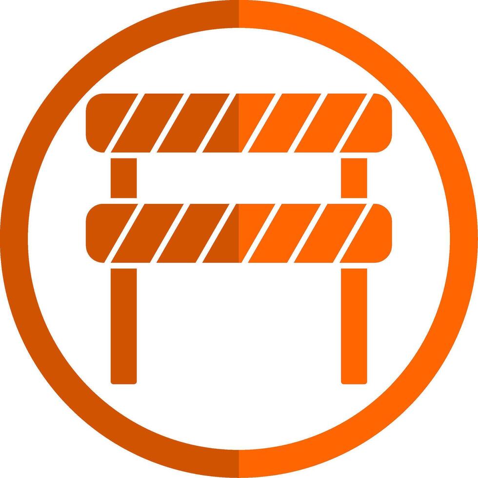 Road Block Glyph Orange Circle Icon vector