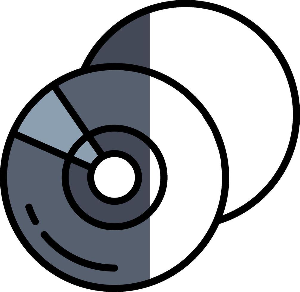 Compact Disk Filled Half Cut Icon vector