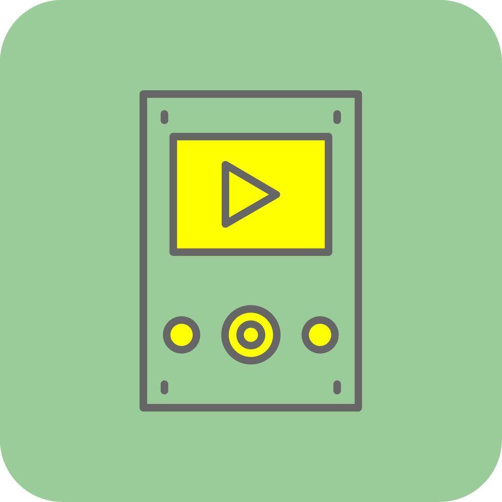 Music Player Filled Yellow Icon vector