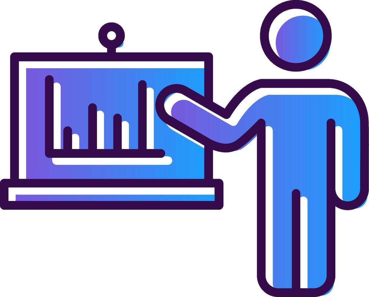 Presentation Gradient Filled Icon vector