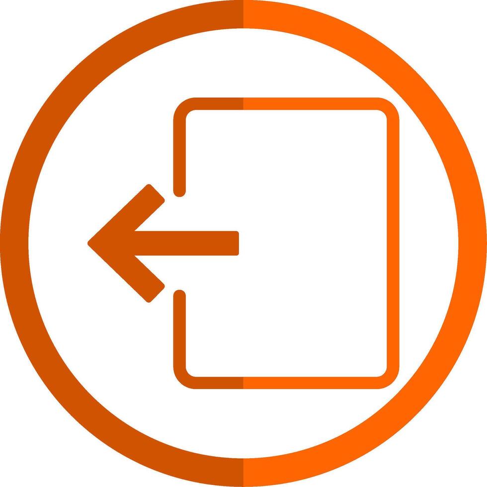 Exit Door Glyph Orange Circle Icon vector