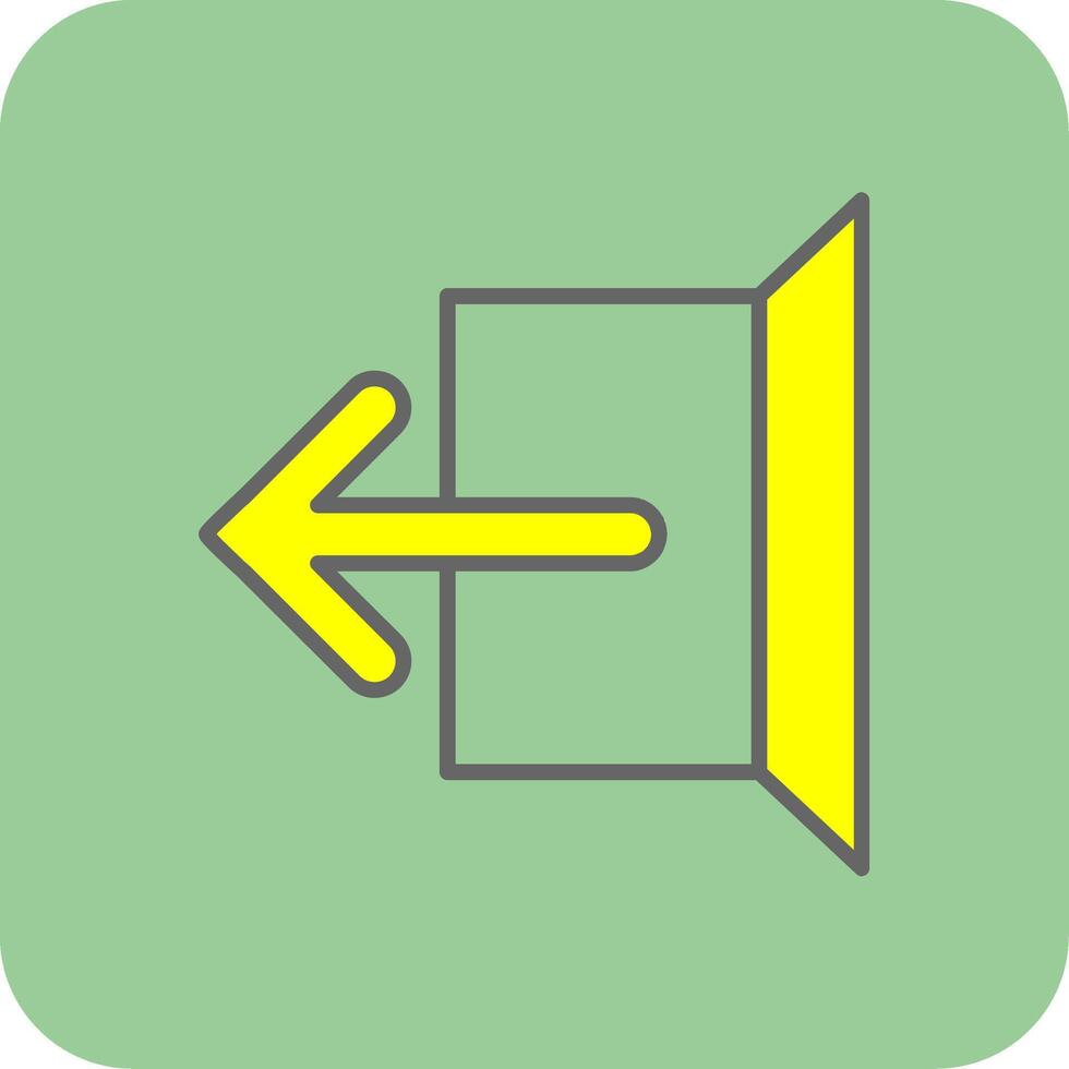 Logout Filled Yellow Icon vector