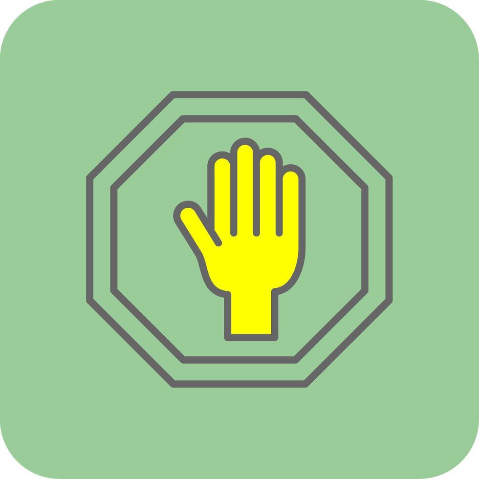 Stop Filled Yellow Icon vector