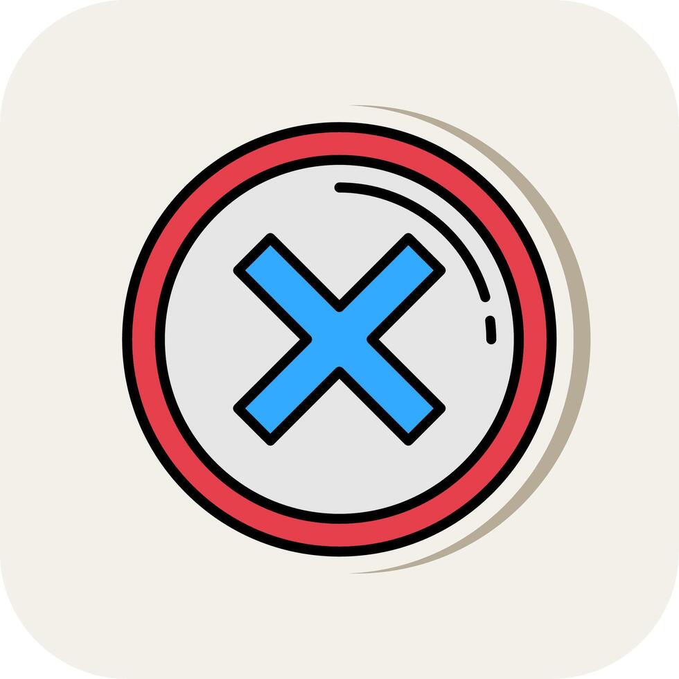 Cancel Line Filled White Shadow Icon vector