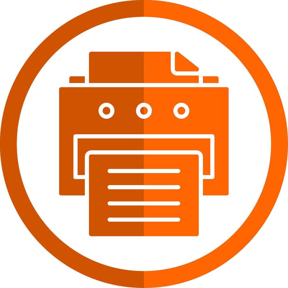 Printer Glyph Orange Circle Icon vector