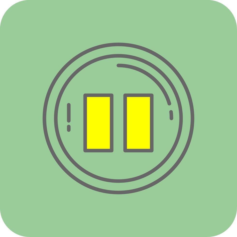 Pause Filled Yellow Icon vector