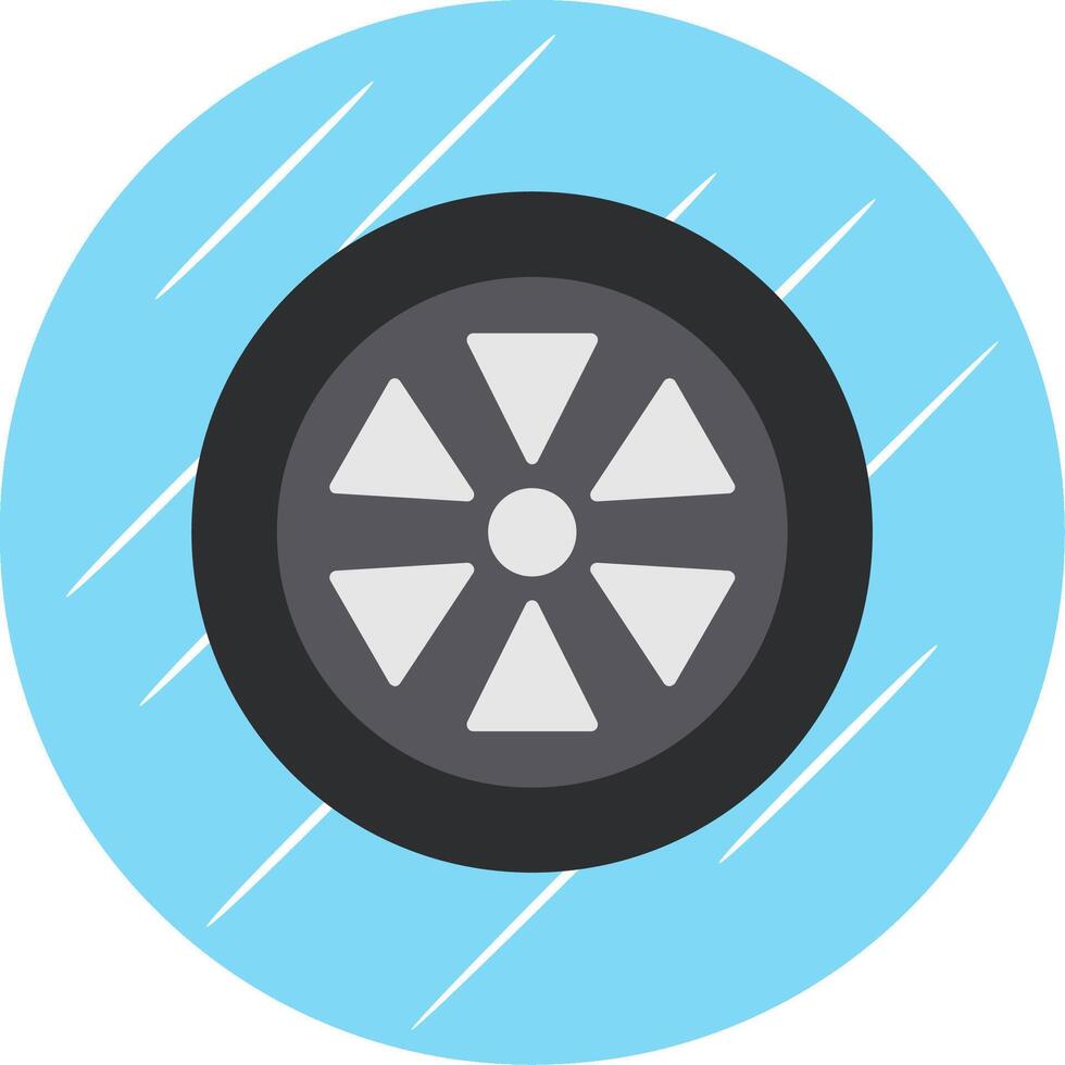 Wheel Flat Blue Circle Icon vector