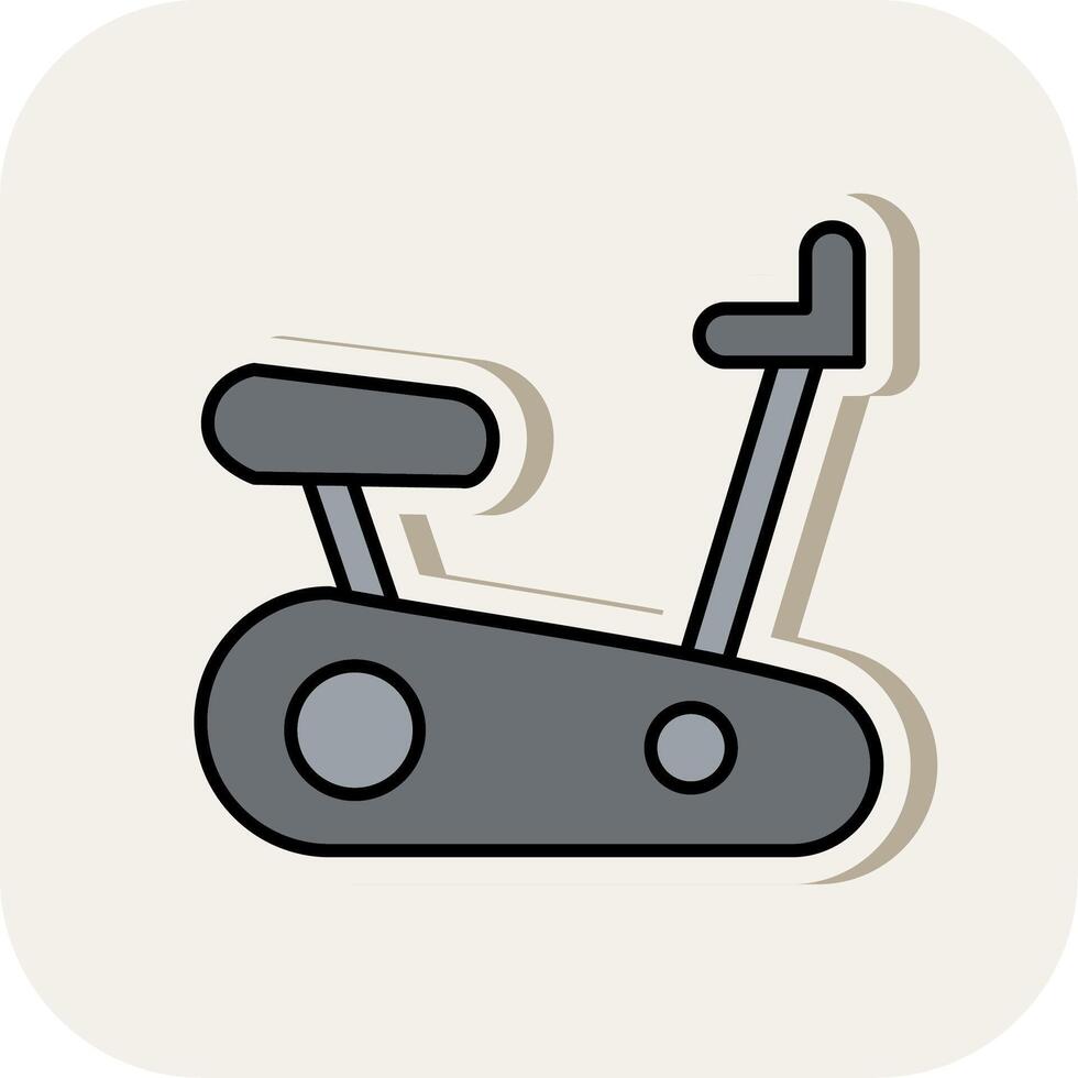 Exercising Bike Line Filled White Shadow Icon vector