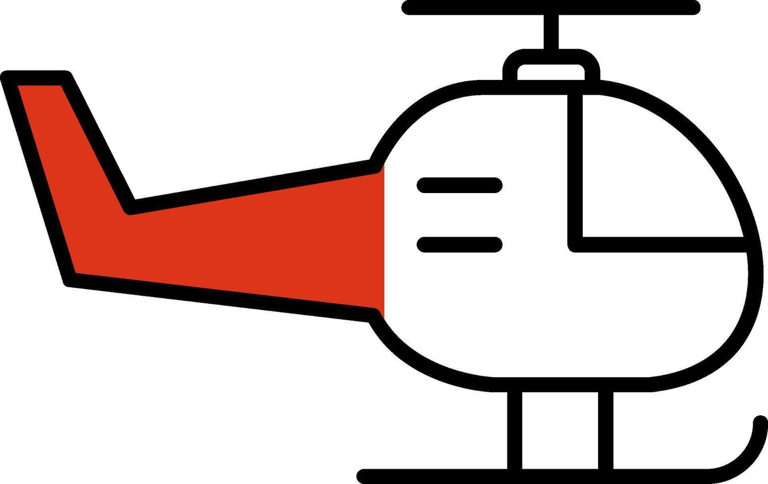 Helicopter Filled Half Cut Icon vector