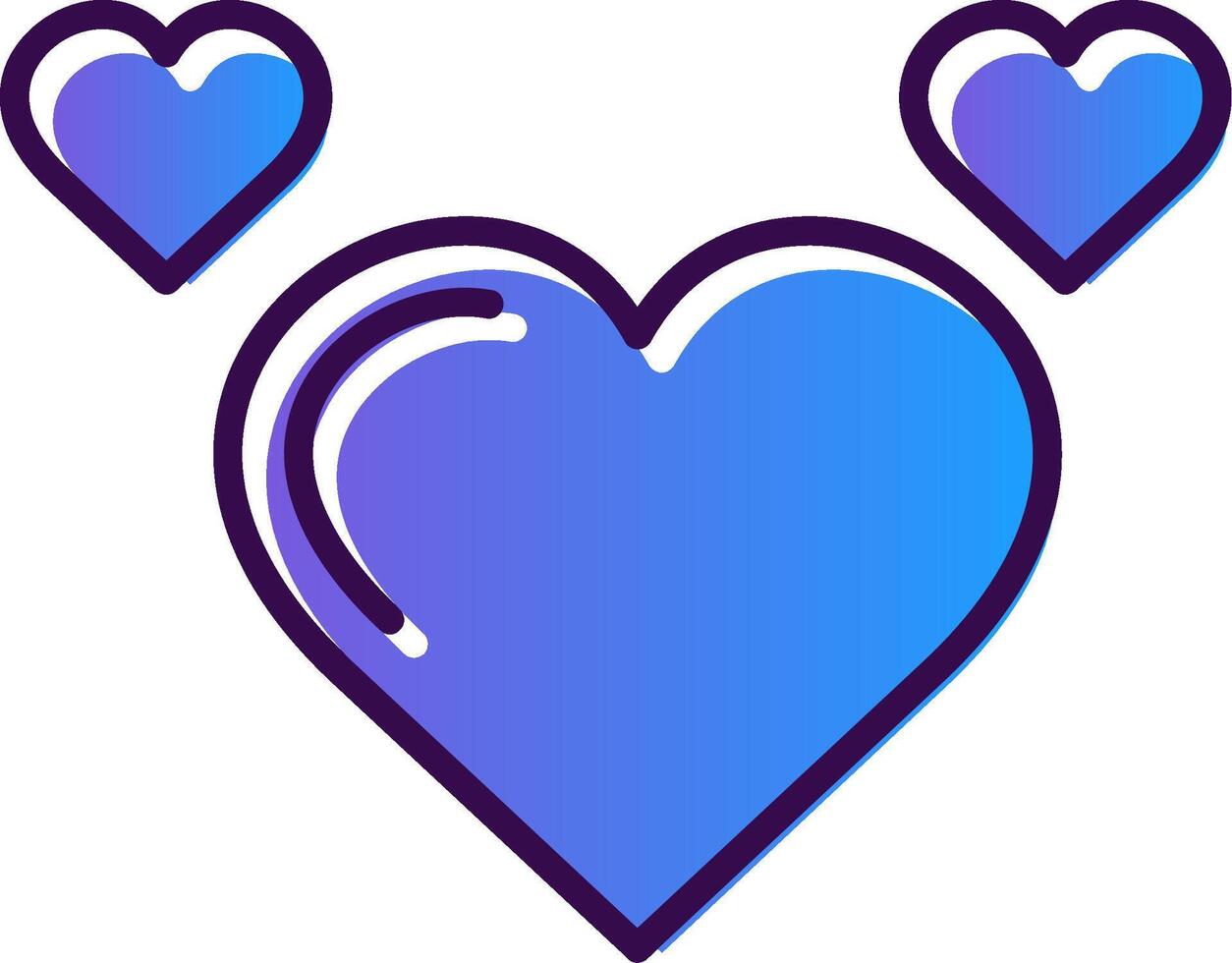 corazón degradado lleno icono vector