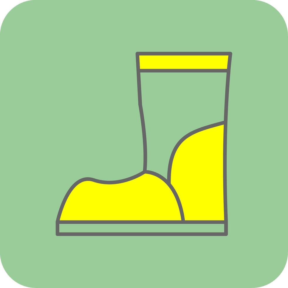 Boot Filled Yellow Icon vector