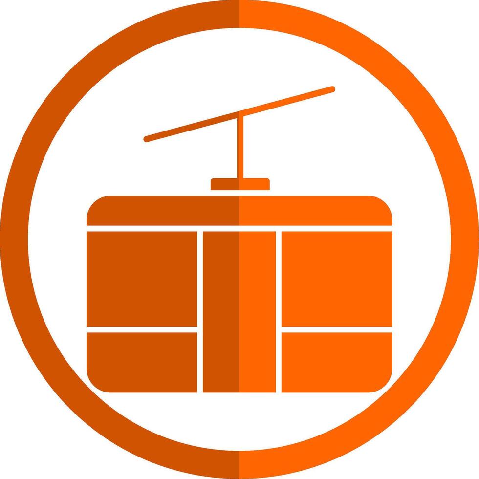Cableway Glyph Orange Circle Icon vector