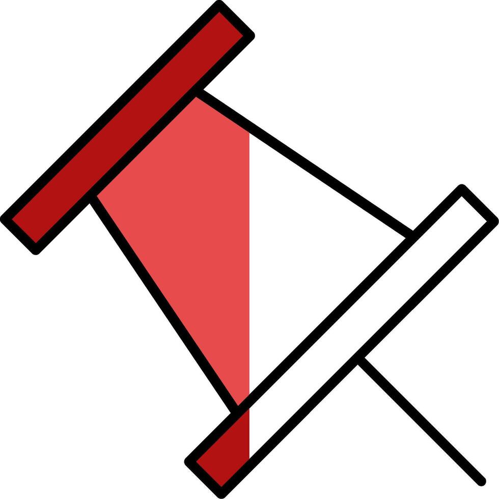 Push Pin Filled Half Cut Icon vector