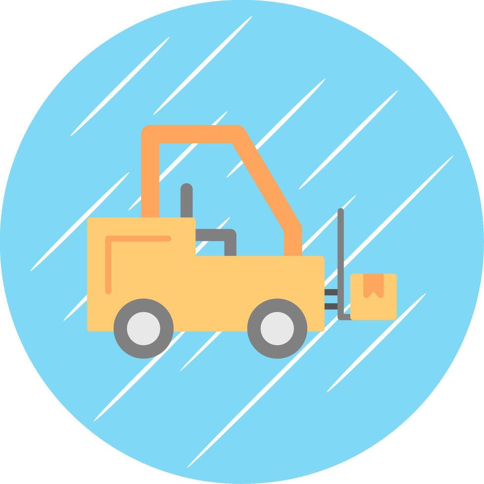 Forklift Flat Blue Circle Icon vector